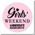Girls Weekend - Round Personalized Bridal Shower Sticker Labels thumbnail