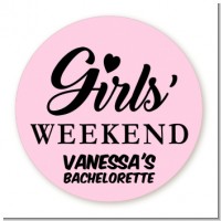 Girls Weekend - Round Personalized Bridal Shower Sticker Labels