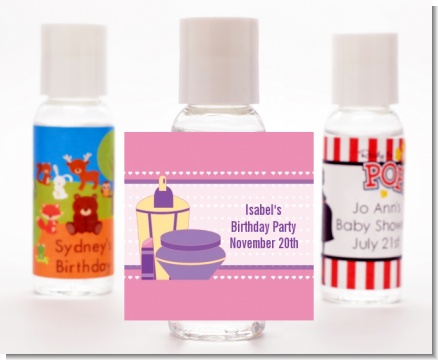 Glamour Girl - Personalized Birthday Party Hand Sanitizers Favors