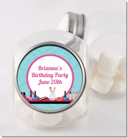 Glamour Girl Makeup Party - Personalized Birthday Party Candy Jar