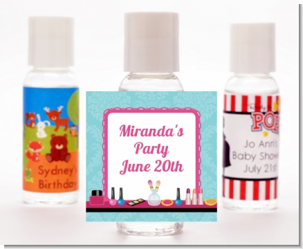 Glamour Girl Makeup Party - Personalized Birthday Party Hand Sanitizers Favors