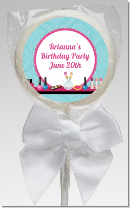 Glamour Girl Makeup Party - Personalized Birthday Party Lollipop Favors