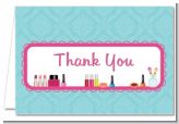 Glamour Girl Makeup Party - Birthday Party Thank You Cards