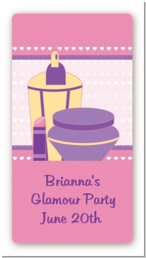 Glamour Girl - Custom Rectangle Birthday Party Sticker/Labels