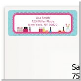 Glamour Girl Makeup Party - Birthday Party Return Address Labels