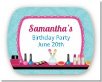 Glamour Girl Makeup Party - Personalized Birthday Party Rounded Corner Stickers