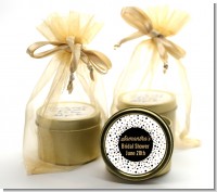 Glitter Black and White - Bridal Shower Gold Tin Candle Favors