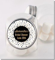 Glitter Black and White - Personalized Bridal Shower Candy Jar