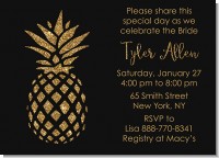 Gold Glitter Pineapple - Bridal Shower Invitations