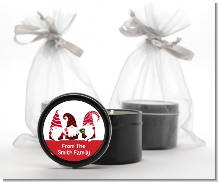 Gnome - Christmas Black Candle Tin Favors