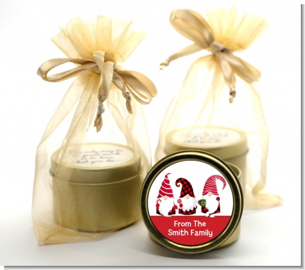 Gnome - Christmas Gold Tin Candle Favors