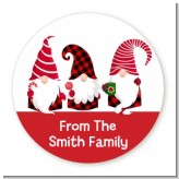 Gnome - Round Personalized Christmas Sticker Labels