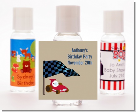 Go Kart - Personalized Birthday Party Hand Sanitizers Favors