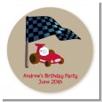 Go Kart - Round Personalized Birthday Party Sticker Labels thumbnail