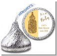 Gold Glitter Baby Bottle - Hershey Kiss Baby Shower Sticker Labels thumbnail