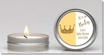 Gold Glitter Baby Crown - Baby Shower Candle Favors
