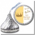 Gold Glitter Baby Crown - Hershey Kiss Baby Shower Sticker Labels thumbnail