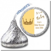 Gold Glitter Baby Crown - Hershey Kiss Baby Shower Sticker Labels