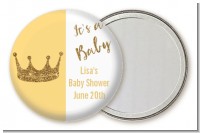 Gold Glitter Baby Crown - Personalized Baby Shower Pocket Mirror Favors