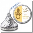 Gold Glitter Baby Pacifier - Hershey Kiss Baby Shower Sticker Labels thumbnail