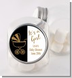 Gold Glitter Black Carriage - Personalized Baby Shower Candy Jar thumbnail