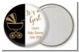 Gold Glitter Black Carriage - Personalized Baby Shower Pocket Mirror Favors thumbnail