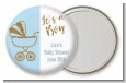 Gold Glitter Blue Carriage - Personalized Baby Shower Pocket Mirror Favors thumbnail