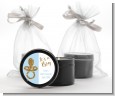 Gold Glitter Blue Pacifier - Baby Shower Black Candle Tin Favors thumbnail