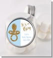 Gold Glitter Blue Pacifier - Personalized Baby Shower Candy Jar thumbnail