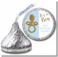 Gold Glitter Blue Pacifier - Hershey Kiss Baby Shower Sticker Labels thumbnail