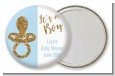 Gold Glitter Blue Pacifier - Personalized Baby Shower Pocket Mirror Favors thumbnail