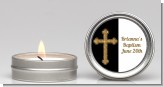 Gold Glitter Cross Black - Baptism / Christening Candle Favors
