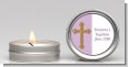 Gold Glitter Cross Lavendar - Baptism / Christening Candle Favors thumbnail