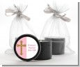 Gold Glitter Cross Pink - Baptism / Christening Black Candle Tin Favors thumbnail
