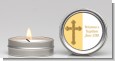 Gold Glitter Cross Yellow - Baptism / Christening Candle Favors thumbnail