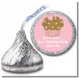 Gold Glitter Cupcake - Hershey Kiss Birthday Party Sticker Labels thumbnail