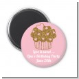 Gold Glitter Cupcake - Personalized Birthday Party Magnet Favors thumbnail