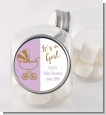 Gold Glitter Lavender Carriage - Personalized Baby Shower Candy Jar thumbnail