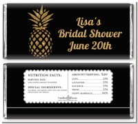 Gold Glitter Pineapple - Personalized Bridal Shower Candy Bar Wrappers