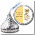 Gold Glitter Pineapple - Hershey Kiss Birthday Party Sticker Labels thumbnail
