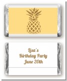 Gold Glitter Pineapple - Personalized Birthday Party Mini Candy Bar Wrappers