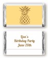 Gold Glitter Pineapple - Personalized Birthday Party Mini Candy Bar Wrappers thumbnail
