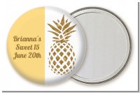 Gold Glitter Pineapple - Personalized Birthday Party Pocket Mirror Favors