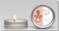 Gold Glitter Pink Pacifier - Baby Shower Candle Favors