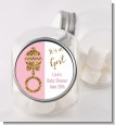 Gold Glitter Pink Rattle - Personalized Baby Shower Candy Jar thumbnail