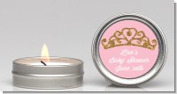 Gold Glitter Pink Tiara - Baby Shower Candle Favors