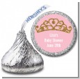Gold Glitter Pink Tiara - Hershey Kiss Baby Shower Sticker Labels thumbnail