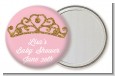 Gold Glitter Pink Tiara - Personalized Baby Shower Pocket Mirror Favors thumbnail