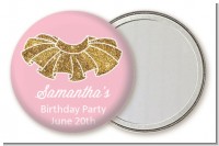 Gold Glitter Tutu - Personalized Birthday Party Pocket Mirror Favors