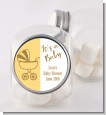 Gold Glitter Yellow Carriage - Personalized Baby Shower Candy Jar thumbnail